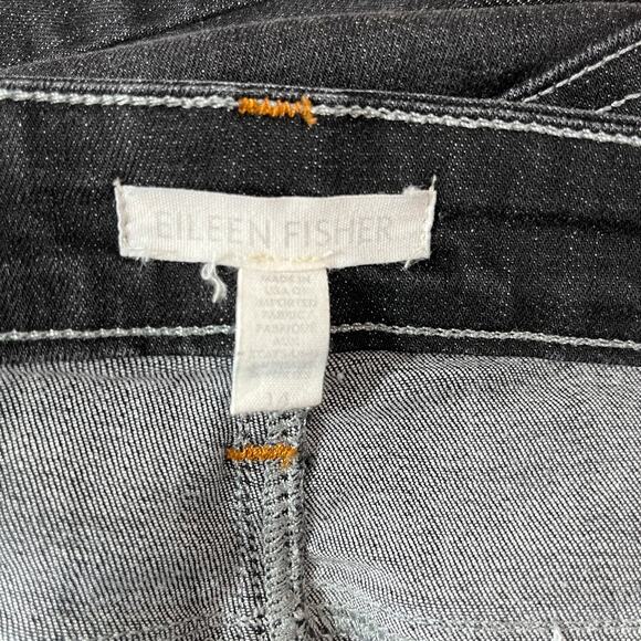 Eileen Fisher Jeans Women 14 Black Denim Skinny Mid Rise Pockets Casual Everyday - Picture 6 of 10